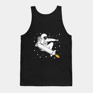 Astronaut Ride Rocket Skateboard Tank Top